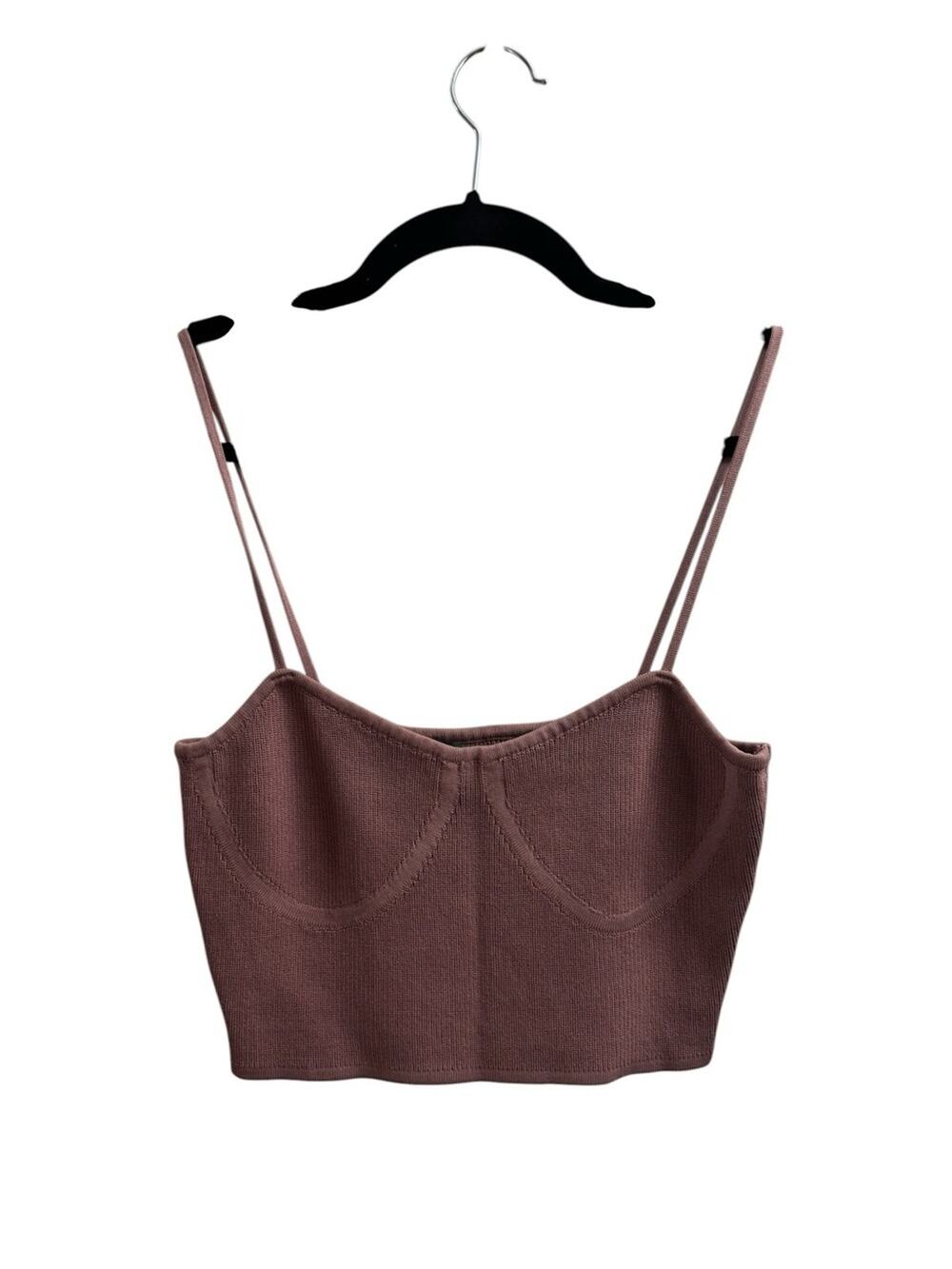 Signature8 Mauve Cropped Knit Bustier Tank Top